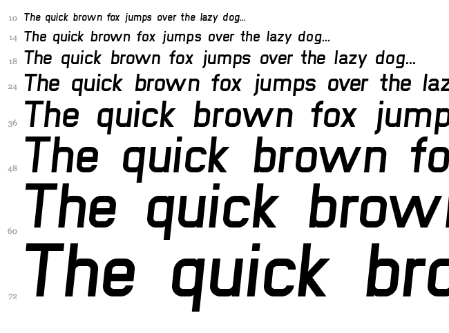 New Media font waterfall
